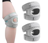 Wellness Rodillera, 2 unidades de vendaje ajustable, nueva rodillera para reducir el estrés, soporte ajustable para danzar, desgarro de menisco, alivio del dolor de rodilla (gris, talla de adulto L)