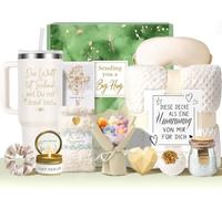Wellness Set de regalo para mujeres - 13 piezas Bathsduft caja de regalo con copa de vino de acero inoxidable de 40 oz manta y accesorio de baño Relajación Cumpleaños Navidad Idea de regalo para mamá