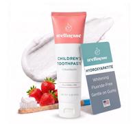 Wellnesse Pasta de dientes de hidroxiapatita para niños, sabor a fresa para niños pequeños y niños, fórmula de xilitol para un cuidado suave del esmalte, blanqueamiento de pasta de dientes, aliento