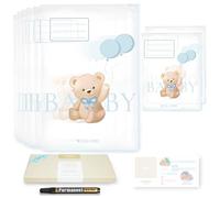 Wellode 8 bolsitas de recuerdo para recién nacido en el hospital Teddy Bear, 6 grandes y 2 pequeñas - Bolsas de cambio para recién nacido reutilizables para guardería y viajes - Idea de regalo para