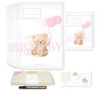 Wellode 8 bolsitas de recuerdo para recién nacido en el hospital Teddy Bear, 6 grandes y 2 pequeñas - Bolsas de cambio para recién nacido reutilizables para guardería y viajes - Idea de regalo para