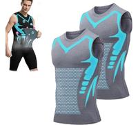 Wellook Compression Shirt - Ionic Shaping Sleeveless Shirt for Men, Men's Slimming Compression Vest to Shape Your Body(Grey*2,XL)