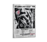WELLPOSTER Asap Rocky-At Long Last Asap Pósteres de álbum de estrellas musicales, impresiones en lienzo, arte de pared vintage para sala de estar, 40 x 60 cm, estilo marco