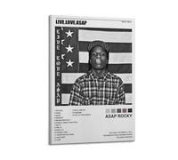 WELLPOSTER ASAP Rocky-Live Love Asap Pósteres musicales en lienzo, arte de pared vintage para sala de estar, 40 x 60 cm, estilo marco