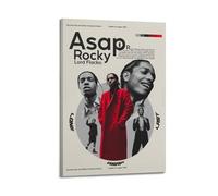 WELLPOSTER Asap Rocky Posters Music Aesthestic Canvas Prints Vintage Wall Art para sala de estar, 60 x 90 cm, estilo marco