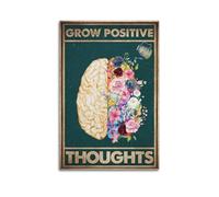 WELLPOSTER Póster de Psicología con pensamiento positivo, impresiones artísticas en lienzo, arte de pared, vintage, abstracto, decoración de pared para sala de estar, 30 x 45 cm, estilo sin marco
