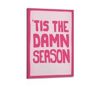 WELLPOSTER Tis The Damn Season - Póster de Navidad con citas inspiradas en las festividades, arte artístico de pared vintage abstracto, decoración de pared para sala de estar, 30 x 45 cm, estilo marco