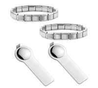 Wellrun Kit de 4 piezas de removedor de eslabones de pulsera italiana, herramienta de abalorios de nominación para hacer joyas, herramienta de empalme de módulos, apertura de pulseras y ayuda de