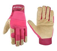 WELLS LAMONT HydraHyde Split Leather Hybrid Pink Guantes para Mujer, Talla M (3268M)
