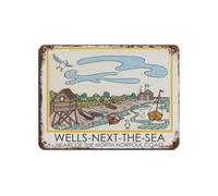 Wells-Next-The-sea - Póster retro de metal con texto en inglés "Wells Next-The-sea", arte elegante, pintura de hierro, bar, cueva de gente, cafetería, garaje familiar, póster decorativo de pared, 30 x