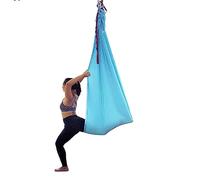 WELLSEM Deluxe L: 5.5 yardas de ancho: 3 yardas de yoga vuelo columpio aéreo yoga hamaca tela de seda para yoga anti-gravedad pilates (azul cielo)