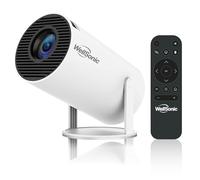 WellSonic Mini proyector compatible con 4K, 200 Ansi, proyector portátil de películas en casa y exteriores con WiFi 6 y Bluetooth 5.0, corrección trapezoidal automática, rotación de 180°, compatible