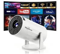 WellSonic Mini proyector con WiFi y Bluetooth, proyector de películas portátil compatible con 4K, Keystone automático, rotación de 210°, proyector inteligente de pantalla de 130 pulgadas compatible
