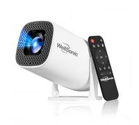 WellSonic Mini proyector con WiFi y Bluetooth, proyector inteligente portátil 4K integrado Android 14, pantalla de 130 pulgadas, proyector de películas Keystone automático compatible con teléfono HDMI