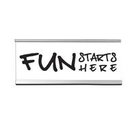 WELLSPRING """"Fun Starts Here"""" Acrylic Desk Sign - Witty and Funny Desk Signs for Office Perfect Office Gifts for Boss & Co Workers - Moder