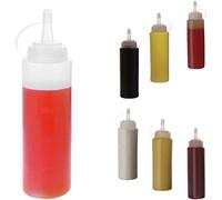 WELLXUNK Botella de salsa, 6 pcs 8oz condimento botellas Utilizado para tapas para salsa BBQ aceite de oliva ketchup mostaza mayonesa salsa picante aderezo de ensalada