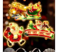 WELLXUNK Luces Colgantes de Ventana LED, Luz LED para Ventana con Ventosa, Luz Colgantes Navidad, Luz de Ventana Decorativa de Navidad, Luces de ventana de Navidad Led, Luces LED de Navidad Colgantes