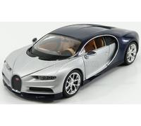 Welly Modelo de coche a escala Bugatti Chiron 1:24 Plata y azul 24077