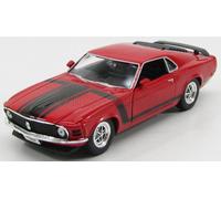 MODELO DE COCHE ESTÁTICO WELLY FORD MUSTANG BOSS 302 1970 AMARILLO NEGRO ESCA...