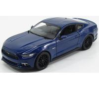 WELLY 1/24 FORD MUSTANG COUPÉ 5.0 GT 2015 AZUL MODELO ESTÁTICO DIECAST