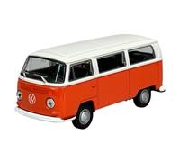 Welly 42347 - Modelo de coche compatible con VW Volkswagen T2 naranja con techo blanco Bus Transporter 1967-1979 aprox. 1/34-1/39 modelo de metal