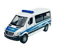 Welly 43731 - Modelo de coche compatible con Mercedes-Benz Sprinter Traveliner blanco policía ca 1/34 - 1/39 metal modelo coche Die Cast nuevo en caja