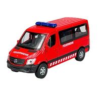 Welly 43731 - Modelo de coche compatible con Mercedes-Benz Sprinter Traveliner rojo bomberos aprox. 1/34-1/39 modelo de metal modelo coche Die Cast nuevo en caja