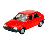 Welly 43805 - Modelo de coche compatible con Skoda Favorit rojo aprox. 1/34-1/39 modelo de metal para coche