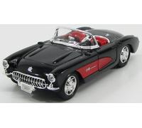 WELLY CHEVCHEVROLET CORVETTE SPIDER 1957 NEGRO ROJO 1/24 MODELO DE COCHE...