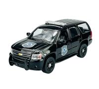 Welly Chevrolet Tahoe Policía Policía Negro 2008 ca 1/24 Metal Modelo Coche Die Cast Nuevo en Caja