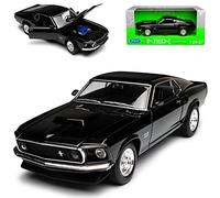 Welly Ford Mustang Boss 429 Coupe Negro Tipo I 3ª generación 1969-1970 1/24 Modelo Coche
