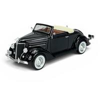 Welly Modelo Coche Compatible con 1936 Ford Deluxe Cabriolet Abierto Negro 1/24 1:24 Modelo Metal Coche Die Cast Nuevo en Caja
