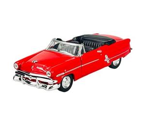 Welly Modelo Coche Compatible con 1953 Ford Crestline Sunliner Abierto Rojo Aprox. 1/34-1/39 Modelo Metal Auto Die Cast Nuevo en Caja
