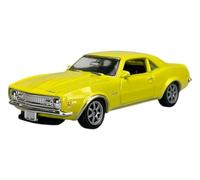 Welly Modelo Coche Compatible con 1968 Chevrolet Camaro Z28 Amarillo ca 1/60-1/64 1:60 7 cm Metal Modelo Coche Die Cast Nuevo en Caja
