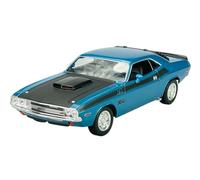 Welly Modelo Coche Compatible con 1970 Dodge Challenger T/A Azul 1/24 1:24 Modelo Metal Coche Die Cast Nuevo en Caja 24029