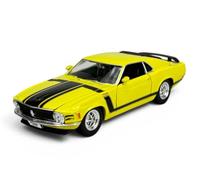 Welly Modelo Coche Compatible con 1970 Ford Mustang Boss 302 Amarillo Aprox. 1/24 Metal Modelo Coche Die Cast Nuevo en Caja 24094