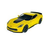 Welly Modelo Coche Compatible con 2017 Chevrolet Corvette C7 Z06 Coupe Amarillo 1/34-1/39 Metal Modelo Coche Die Cast Nuevo en Caja