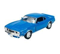 Welly Modelo Coche Compatible con Chevrolet Chevy Camaro Z28 Coupe Azul 1968 ca 1/34-1/39 Modelo Metal Coche Die Cast Nuevo en Caja