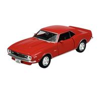 Welly Modelo Coche Compatible con Chevrolet Chevy Camaro Z28 Coupe Rojo 1968 ca 1/34-1/39 Modelo Metal Coche Die Cast Nuevo en Caja