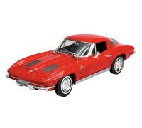 Welly Modelo Coche Compatible con Chevrolet Chevy Corvette C2 Stingray Coupe Rojo 1962-1967 ca 1/24 1:24 Metal Modelo Coche Die Cast Nuevo en Caja 24073