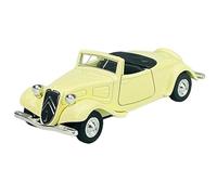 Welly Modelo Coche Compatible con Citroen Traction Avant 11B Cabrio Abierto Beige Cream 1934-1957 ca 1/34-1/39 Metal Die Cast Nuevo en caja