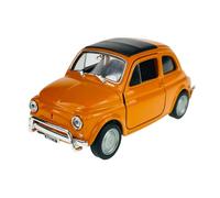 Welly Modelo Coche Compatible con FIAT Nuova 500 Orange ca 1/34-1/39 Metal Die Cast Nuevo en Caja
