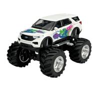 Welly Modelo Coche Compatible con Ford Explorer 2023 Blanco Monster Truck Big Wheel ca 1/34-1/39 Modelo Metal Auto Die Cast Nuevo en Caja