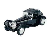 Welly Modelo Coche Compatible con Jaguar SS 100 Negro con Soft Top Cabrio 1935-1940 1/34-1/39 Metal Modelo Coche Die Cast Nuevo en Caja