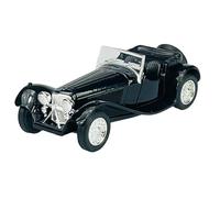 Welly Modelo Coche Compatible con Jaguar SS 100 Negro Convertible Abierto 1935-1940 1/34-1/39 Modelo Metal Coche Die Cast Nuevo en Caja