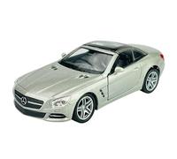 Welly Modelo Coche Compatible con Mercedes-Benz 2012 SL 500 Clase SL Convertible Cerrado Plata R231 ca 1/34-1/39 Metal Modelo Coche Die Cast Nuevo en Caja