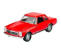 Welly Modelo Coche Compatible con Mercedes-Benz 230SL Pagoda Coupe Rojo W113 1963-1971 ca 1/34-1/39 Metal Modelo Coche Die Cast Nuevo en Caja