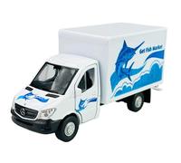 Welly Modelo Coche Compatible con Mercedes-Benz Sprinter W906 Maleta de Mercado de Pescado Blanco ca 1/34-1/39 Modelo Metal Modelo Coche Die Cast Nuevo en Caja