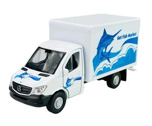Welly Modelo Coche Compatible con Mercedes-Benz Sprinter W906 Maleta de Mercado de Pescado Blanco ca 1/34-1/39 Modelo Metal Modelo Coche Die Cast Nuevo en Caja
