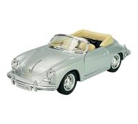 Welly Modelo Coche Compatible con Porsche 356b 356 B Convertible Plata Cabriolet 1/24 1:24 Metal Modelo Coche Die Cast Nuevo en Caja